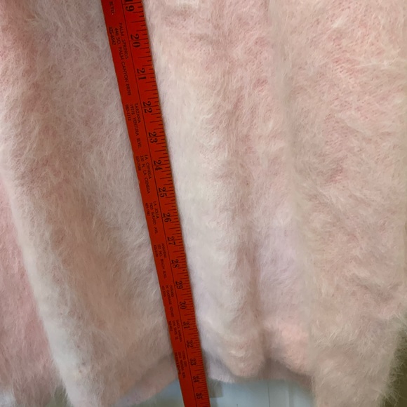 NEW LEE Sands Pink Rabbit Angora Hair Sweater Coat One Size Vintage - Picture 4 of 4